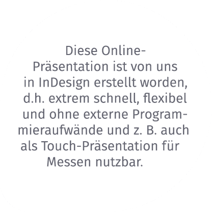  Diese Online Pr sentation ist von uns in InDesign erstellt worden, d.h. extrem schnell, flexibel und ohne externe Pr...